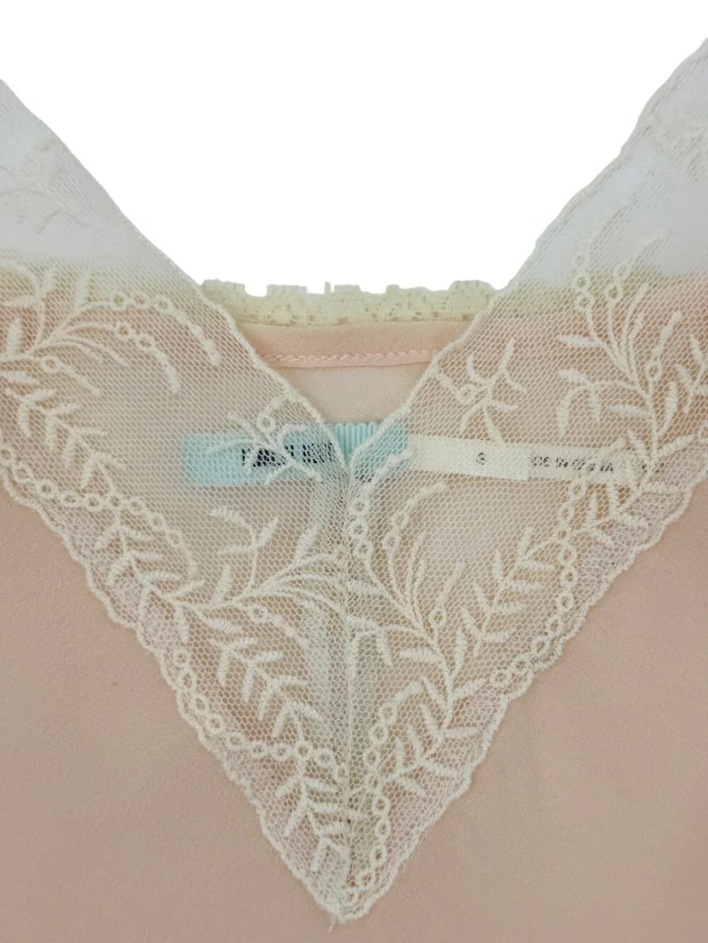 Urban Outfitters Pale Pink Silk Lace Trim Camisole Top | Mid 2010s Romantic Boho - Picture 14 of 16